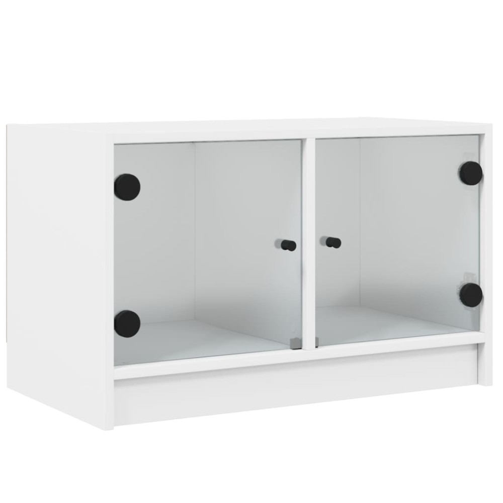 vidaXL Έπιπλο Τηλεόρασης Λευκό 68x37x42 εκ. με Γυάλινες Πόρτες