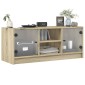 vidaXL Έπιπλο Τηλεόρασης Sonoma Δρυς 102x37x42 εκ. με Γυάλινες Πόρτες