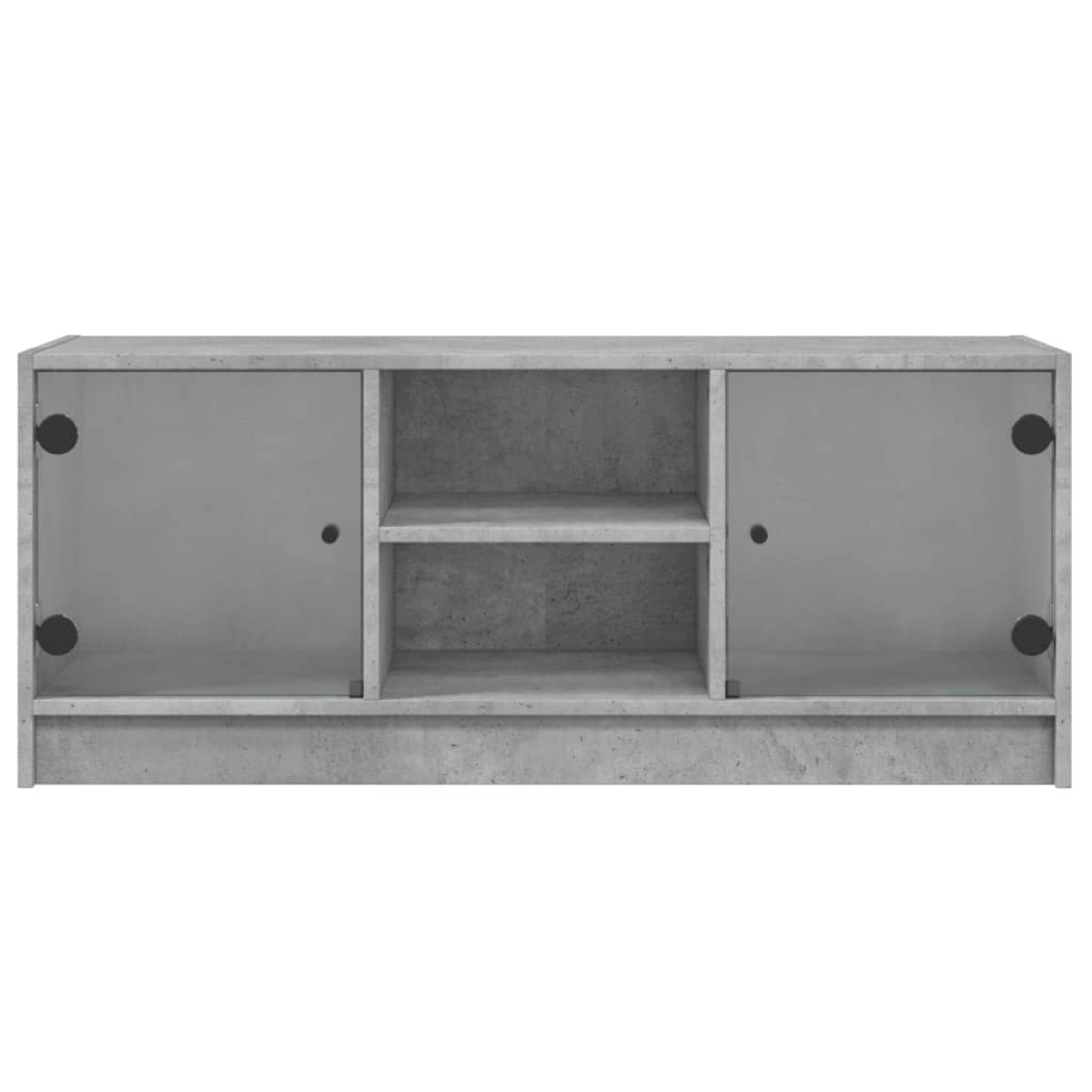 vidaXL Έπιπλο Τηλεόρασης Γκρι Σκυροδ. 102x37x42 εκ. Γυάλινες Πόρτες