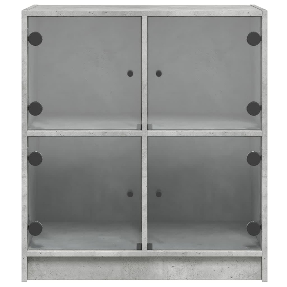 vidaXL Βοηθητικό Ντουλάπι Γκρι Σκυροδ. 68x37x75,5 εκ. Γυάλινες Πόρτες