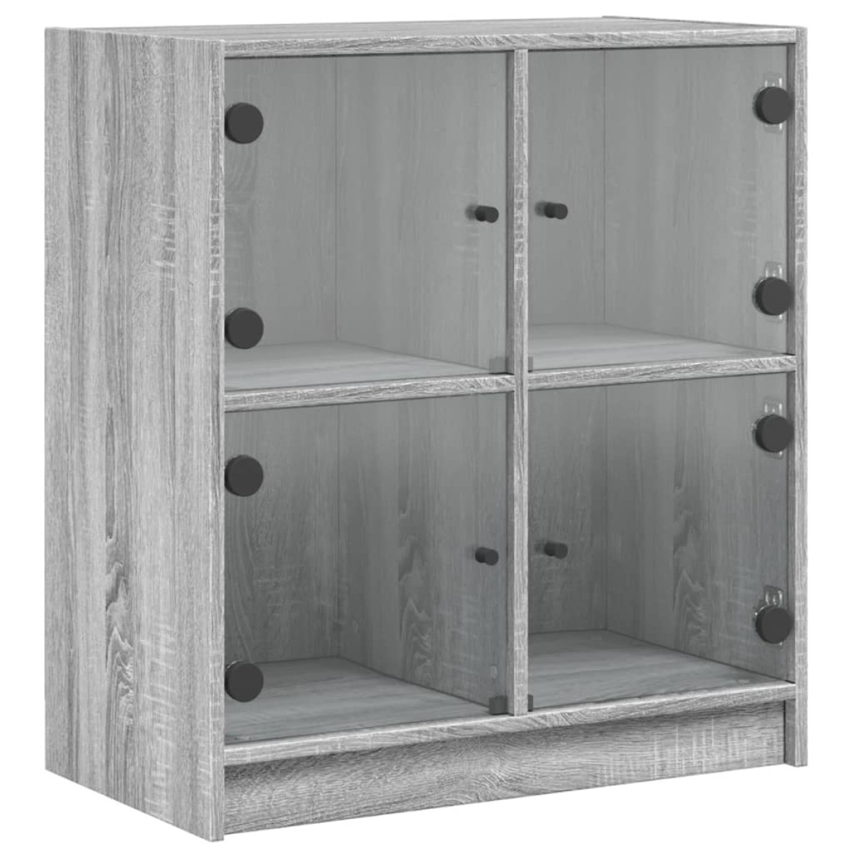 vidaXL Βοηθητικό Ντουλάπι Sonoma Γκρι 68x37x75,5εκ. με Γυάλινες Πόρτες