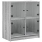 vidaXL Βοηθητικό Ντουλάπι Sonoma Γκρι 68x37x75,5εκ. με Γυάλινες Πόρτες