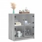 vidaXL Βοηθητικό Ντουλάπι Sonoma Γκρι 68x37x75,5εκ. με Γυάλινες Πόρτες