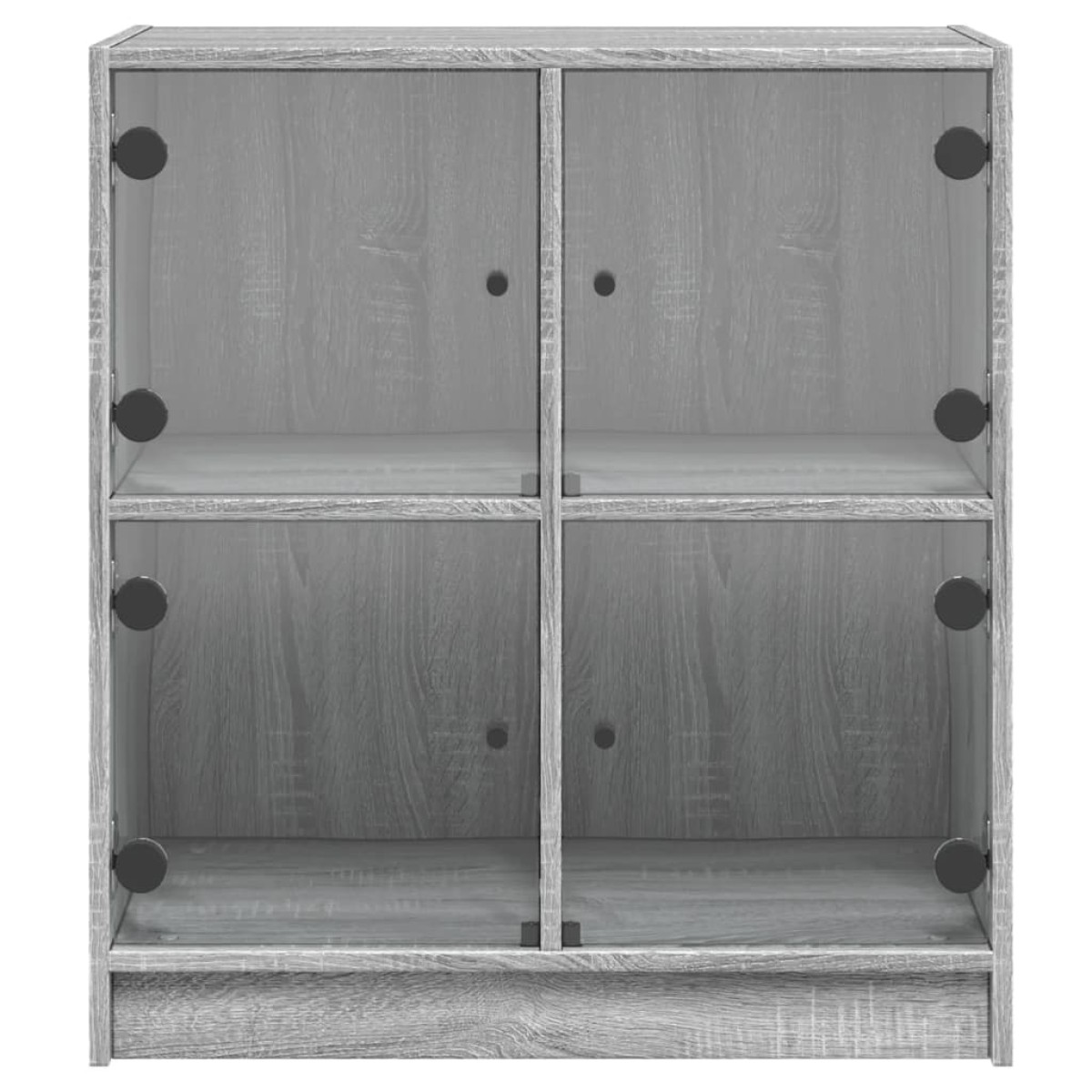 vidaXL Βοηθητικό Ντουλάπι Sonoma Γκρι 68x37x75,5εκ. με Γυάλινες Πόρτες