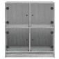 vidaXL Βοηθητικό Ντουλάπι Sonoma Γκρι 68x37x75,5εκ. με Γυάλινες Πόρτες