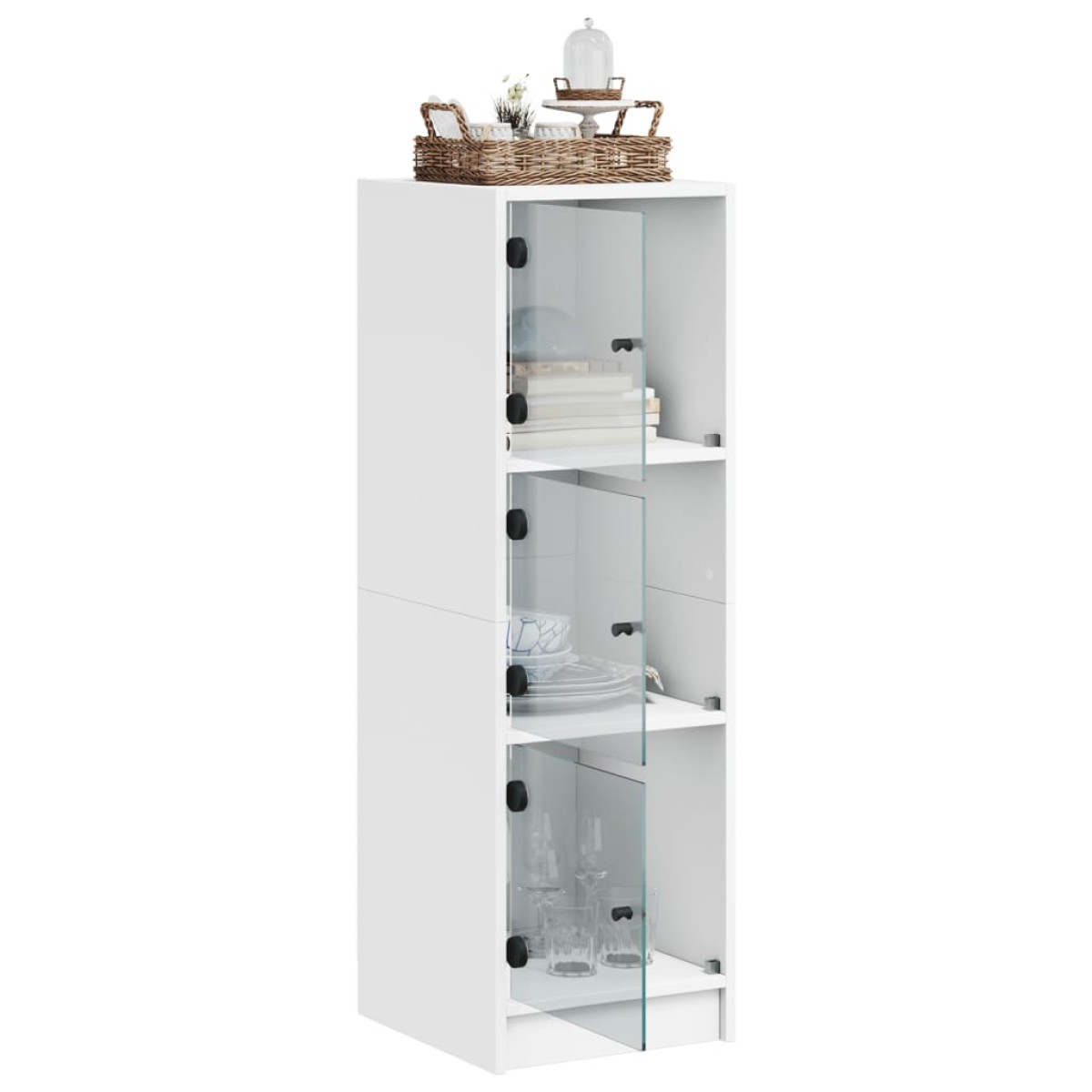 vidaXL Ντουλάπι Λευκό 35 x 37 x 109 εκ. με Γυάλινες Πόρτες