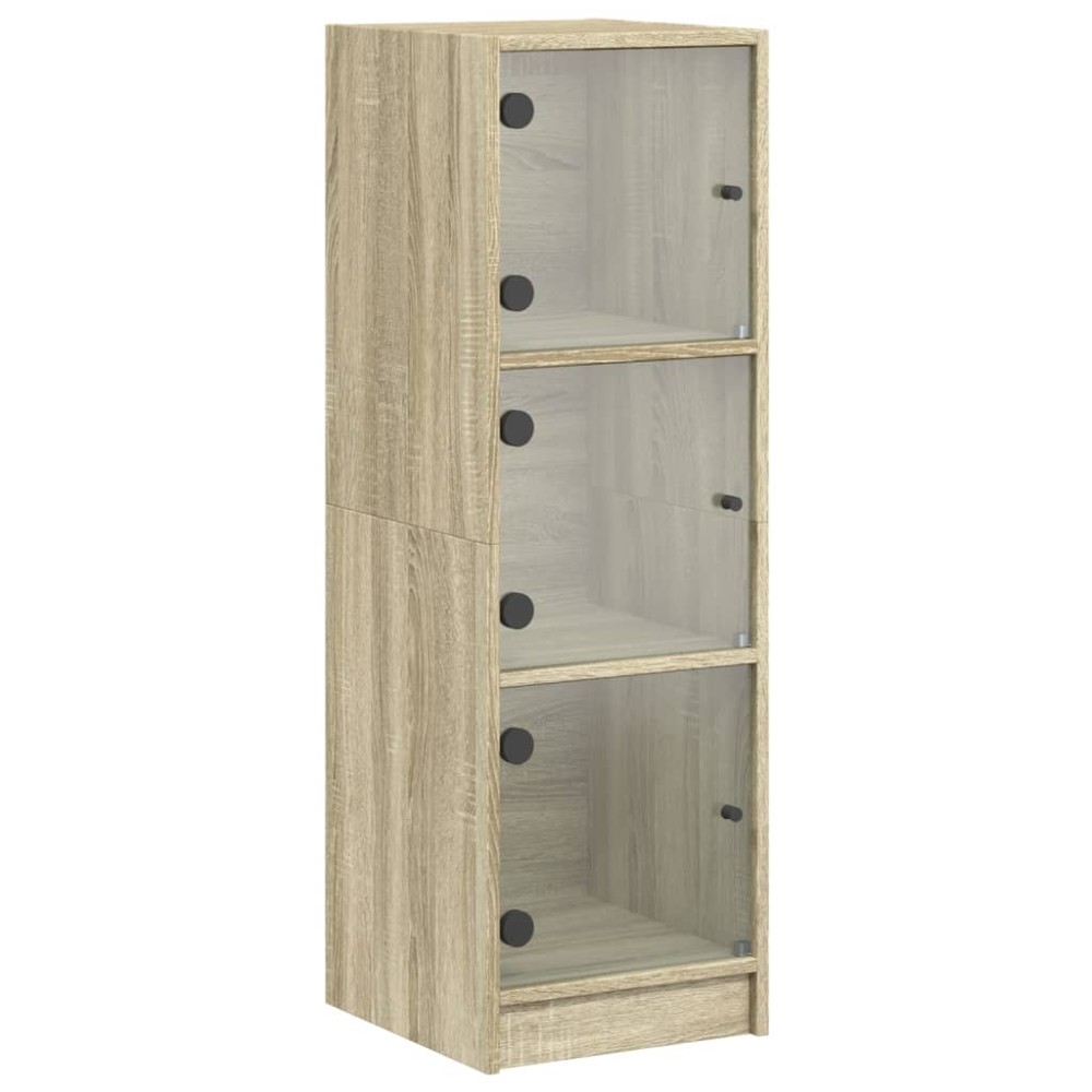 vidaXL Ντουλάπι Sonoma Δρυς 35 x 37 x 109 εκ. με Γυάλινες Πόρτες
