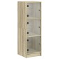 vidaXL Ντουλάπι Sonoma Δρυς 35 x 37 x 109 εκ. με Γυάλινες Πόρτες