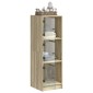 vidaXL Ντουλάπι Sonoma Δρυς 35 x 37 x 109 εκ. με Γυάλινες Πόρτες