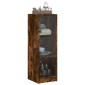 vidaXL Ντουλάπι Καπνιστή Δρυς 35x37x109 εκ. με Γυάλινες Πόρτες