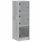 vidaXL Ντουλάπι Γκρι Sonoma 35 x 37 x 109 εκ. με Γυάλινες Πόρτες