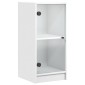 vidaXL Βοηθητικό Ντουλάπι Λευκό 35x37x75,5 εκ. με Γυάλινες Πόρτες