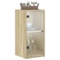 vidaXL Βοηθητικό Ντουλάπι Sonoma Δρυς 35x37x75,5εκ. με Γυάλινες Πόρτες