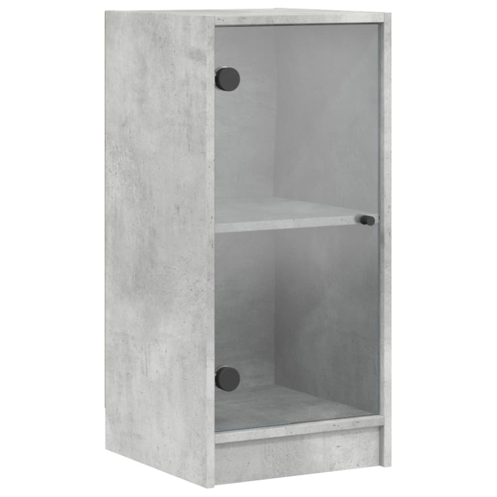 vidaXL Βοηθητικό Ντουλάπι Γκρι Σκυροδ. 35x37x75,5 εκ. Γυάλινες Πόρτες