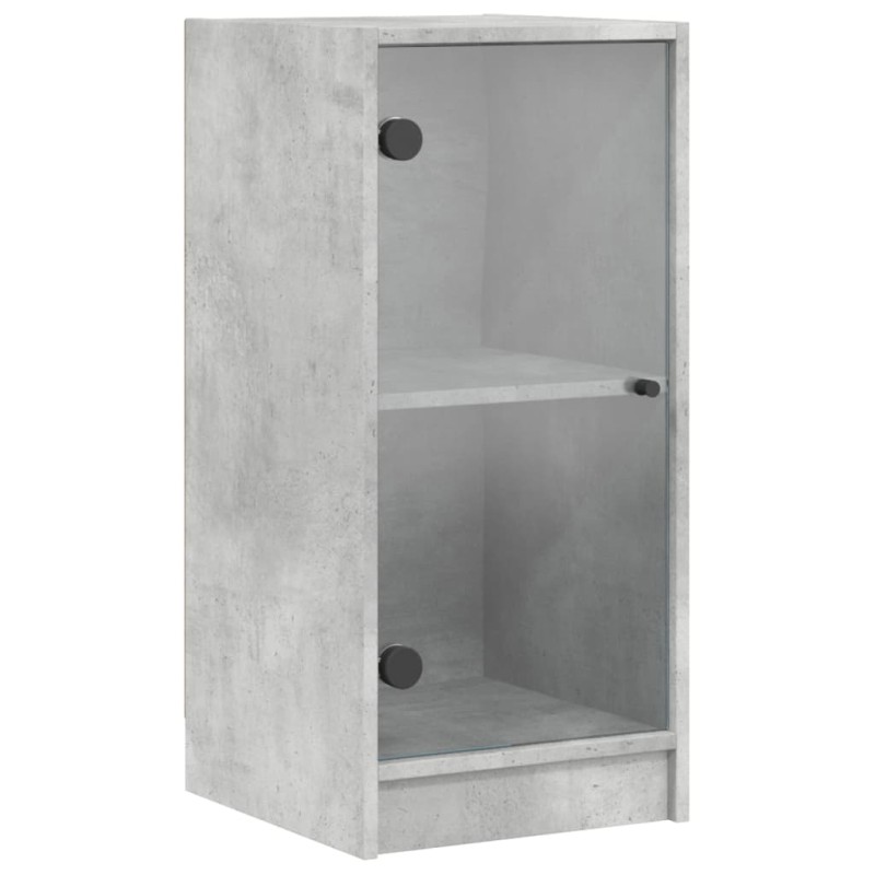 vidaXL Βοηθητικό Ντουλάπι Γκρι Σκυροδ. 35x37x75,5 εκ. Γυάλινες Πόρτες