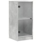 vidaXL Βοηθητικό Ντουλάπι Γκρι Σκυροδ. 35x37x75,5 εκ. Γυάλινες Πόρτες