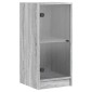 vidaXL Βοηθητικό Ντουλάπι Sonoma Γκρι 35x37x75,5εκ. με Γυάλινες Πόρτες