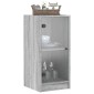 vidaXL Βοηθητικό Ντουλάπι Sonoma Γκρι 35x37x75,5εκ. με Γυάλινες Πόρτες