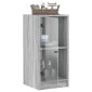 vidaXL Βοηθητικό Ντουλάπι Sonoma Γκρι 35x37x75,5εκ. με Γυάλινες Πόρτες