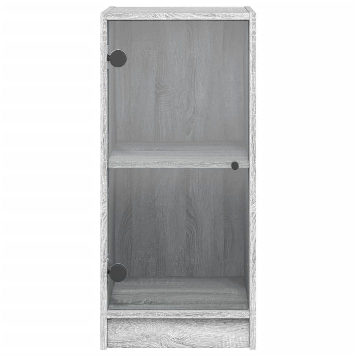 vidaXL Βοηθητικό Ντουλάπι Sonoma Γκρι 35x37x75,5εκ. με Γυάλινες Πόρτες