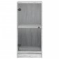 vidaXL Βοηθητικό Ντουλάπι Sonoma Γκρι 35x37x75,5εκ. με Γυάλινες Πόρτες