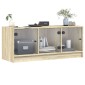 vidaXL Έπιπλο Τηλεόρασης Sonoma Δρυς 102x37x42 εκ. με Γυάλινες Πόρτες