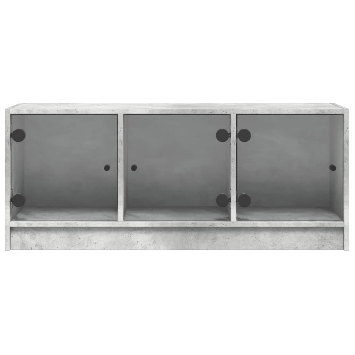vidaXL Έπιπλο Τηλεόρασης Γκρι Σκυροδ. 102x37x42 εκ. Γυάλινες Πόρτες