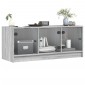 vidaXL Έπιπλο Τηλεόρασης Sonoma Γκρι 102x37x42 εκ. με Γυάλινες Πόρτες