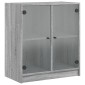 vidaXL Βοηθητικό Ντουλάπι Sonoma Γκρι 68x37x75,5εκ. με Γυάλινες Πόρτες