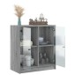 vidaXL Βοηθητικό Ντουλάπι Sonoma Γκρι 68x37x75,5εκ. με Γυάλινες Πόρτες