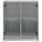 vidaXL Βοηθητικό Ντουλάπι Sonoma Γκρι 68x37x75,5εκ. με Γυάλινες Πόρτες