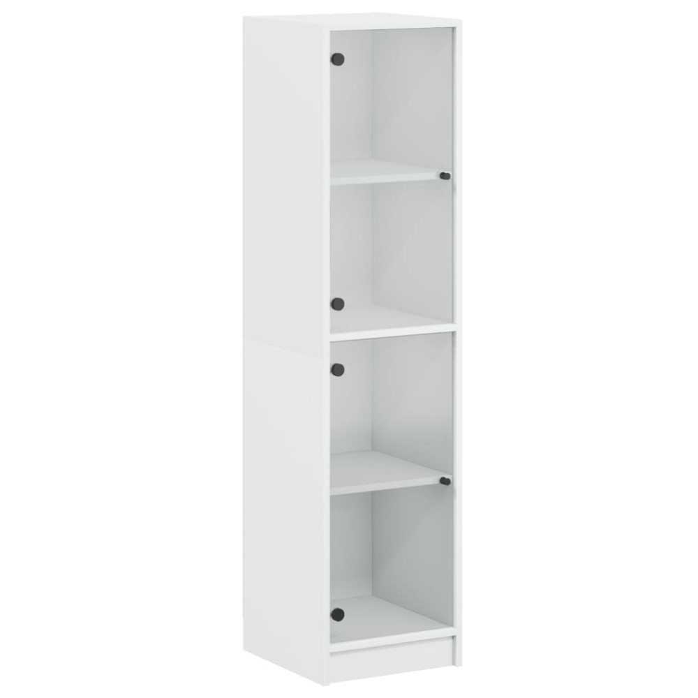 vidaXL Ντουλάπι Λευκό 35 x 37 x 142 εκ. με Γυάλινες Πόρτες