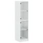 vidaXL Ντουλάπι Λευκό 35 x 37 x 142 εκ. με Γυάλινες Πόρτες