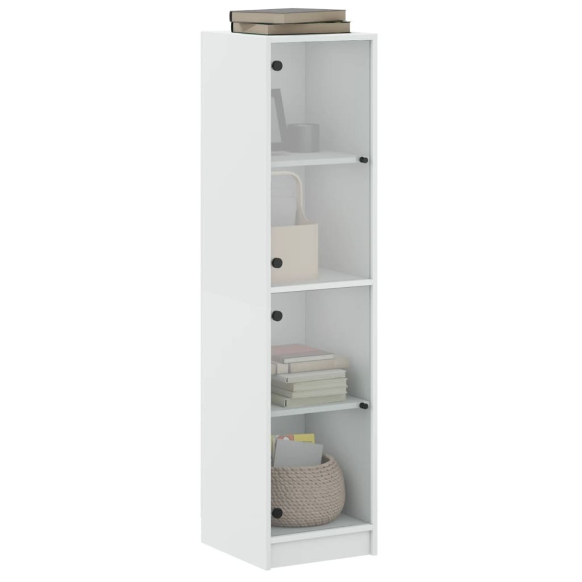 vidaXL Ντουλάπι Λευκό 35 x 37 x 142 εκ. με Γυάλινες Πόρτες