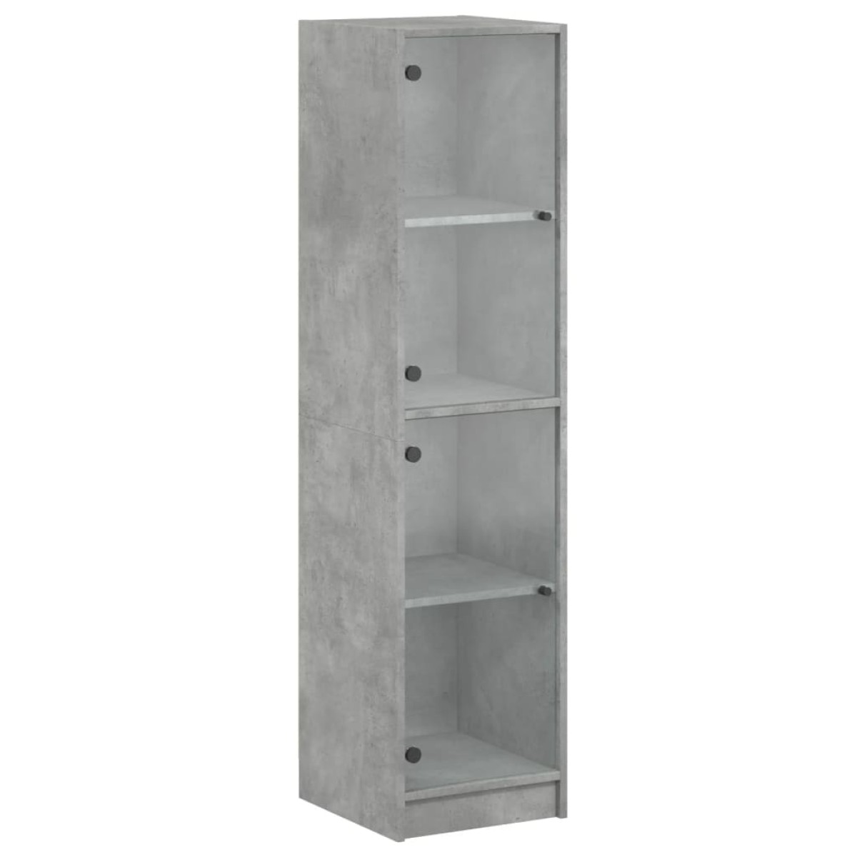 vidaXL Ντουλάπι Γκρι Σκυροδέματος 35x37x142 εκ. με Γυάλινες Πόρτες