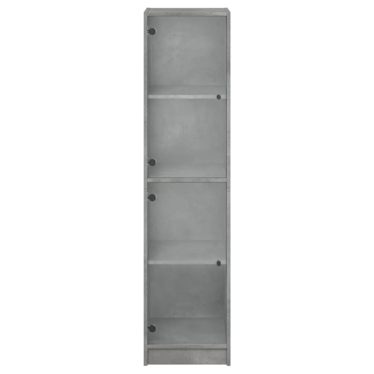 vidaXL Ντουλάπι Γκρι Σκυροδέματος 35x37x142 εκ. με Γυάλινες Πόρτες