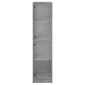 vidaXL Ντουλάπι Γκρι Σκυροδέματος 35x37x142 εκ. με Γυάλινες Πόρτες