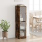 vidaXL Ντουλάπι Καπνιστή Δρυς 35x37x142 εκ. με Γυάλινες Πόρτες
