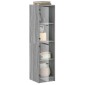 vidaXL Ντουλάπι Γκρι Sonoma 35x37x142 εκ. με Γυάλινες Πόρτες