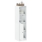 vidaXL Ντουλάπι Λευκό 35x37x142 εκ. με Γυάλινες Πόρτες