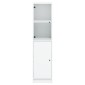 vidaXL Ντουλάπι Λευκό 35x37x142 εκ. με Γυάλινες Πόρτες