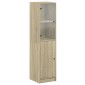 vidaXL Ντουλάπι Sonoma Δρυς 35 x 37 x 142 εκ. με Γυάλινη Πόρτα