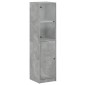 vidaXL Ντουλάπι Γκρι Σκυροδέματος 35x37x142 εκ. με Γυάλινη Πόρτα
