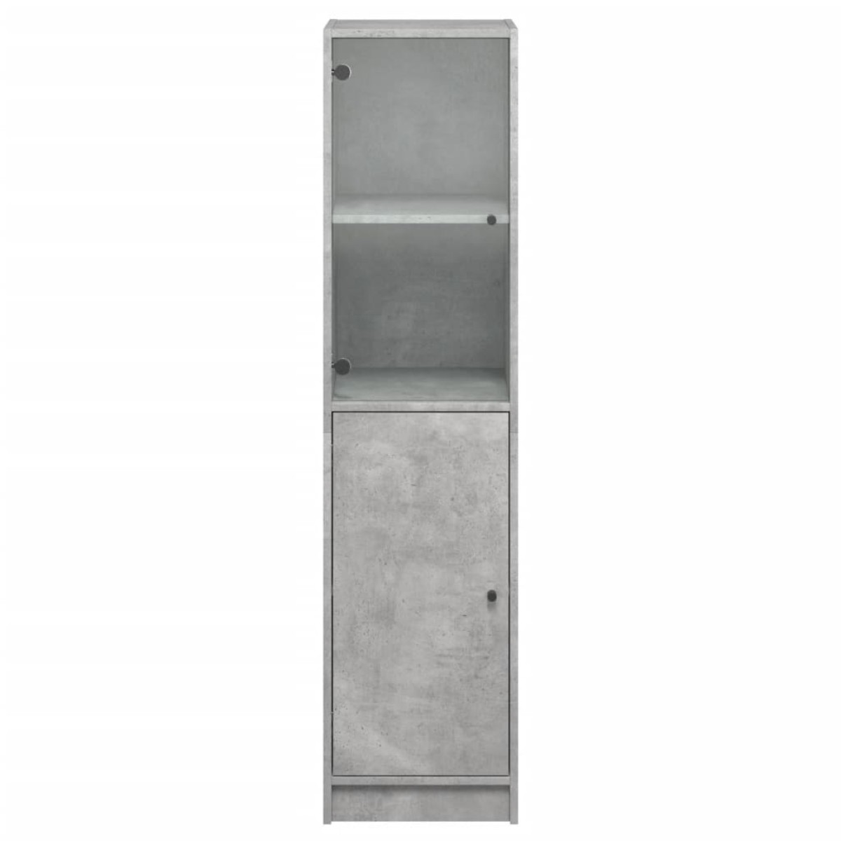 vidaXL Ντουλάπι Γκρι Σκυροδέματος 35x37x142 εκ. με Γυάλινη Πόρτα