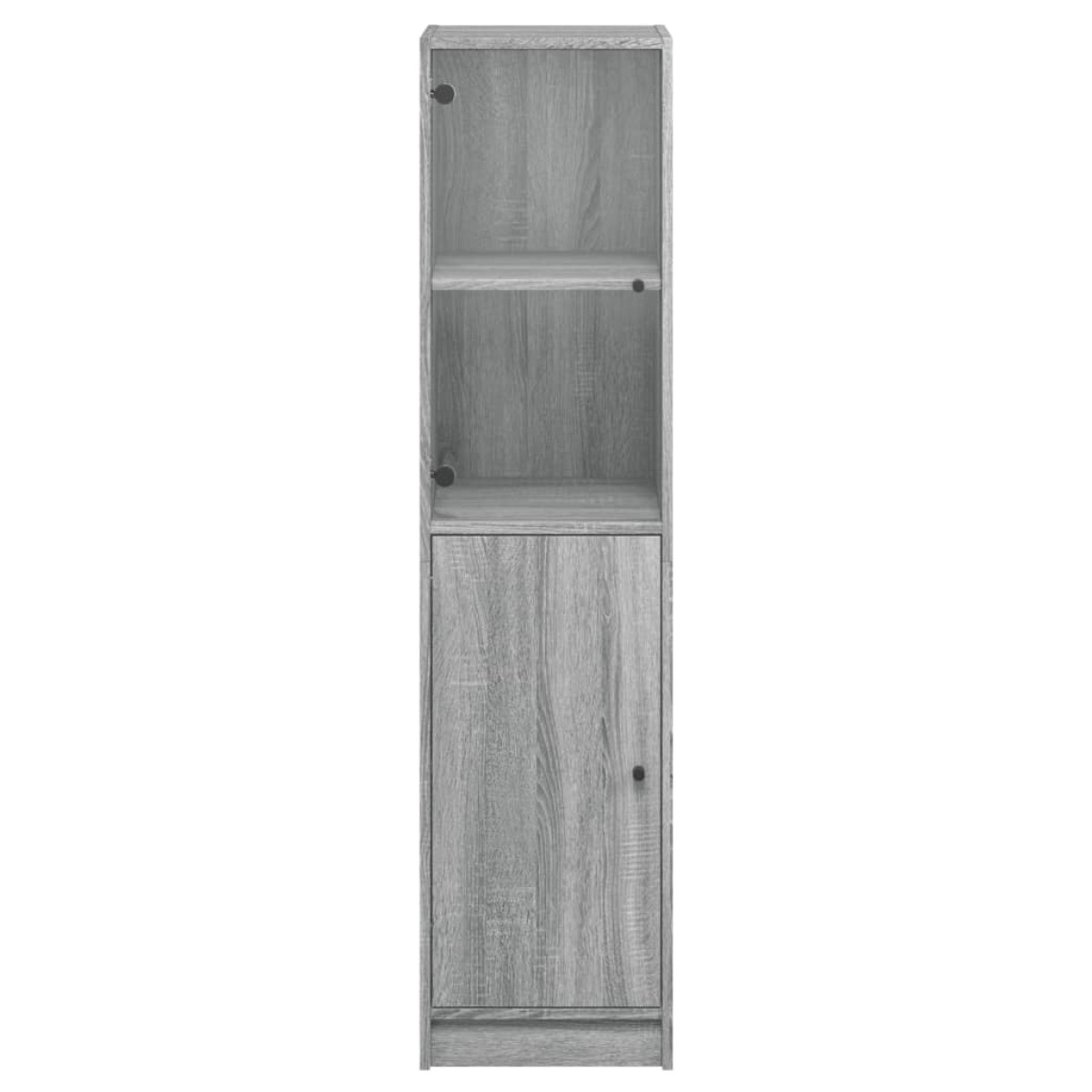 vidaXL Ντουλάπι Γκρι Sonoma 35x37x142 εκ. με Γυάλινη Πόρτα
