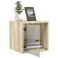 vidaXL Κομοδίνα 2 τεμ. Sonoma Δρυς 35x37x35 εκ. με Γυάλινες Πόρτες