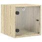 vidaXL Κομοδίνα 2 τεμ. Sonoma Δρυς 35x37x35 εκ. με Γυάλινες Πόρτες