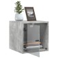 vidaXL Κομοδίνο Γκρι Σκυροδέματος 35x37x35 εκ. με Γυάλινη Πόρτα