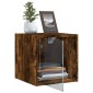 vidaXL Κομοδίνα 2 τεμ. Καπνιστή Δρυς 35x37x35 εκ. με Γυάλινες Πόρτες