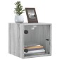 vidaXL Κομοδίνο Γκρι Sonoma 35x37x35 εκ. με Γυάλινη Πόρτα